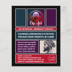 Flyer No Air Podcaster, Publicidade Retro Podcast