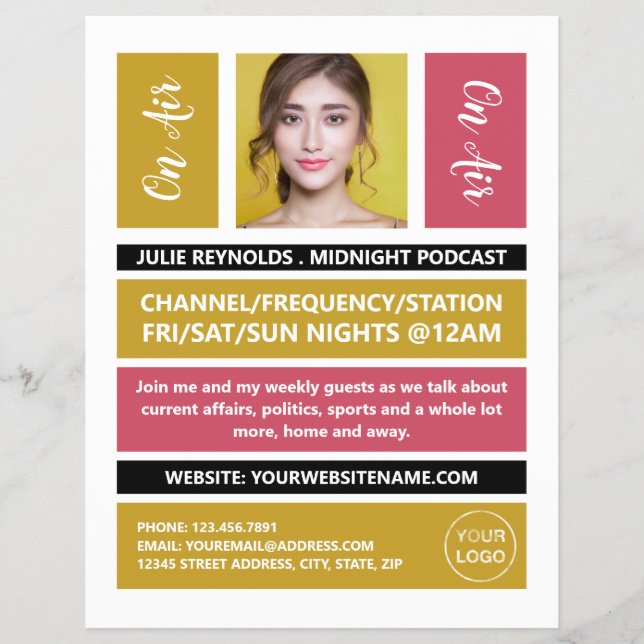 Flyer No Ar - Podcaster Photo - Retro Podcast (Frente)