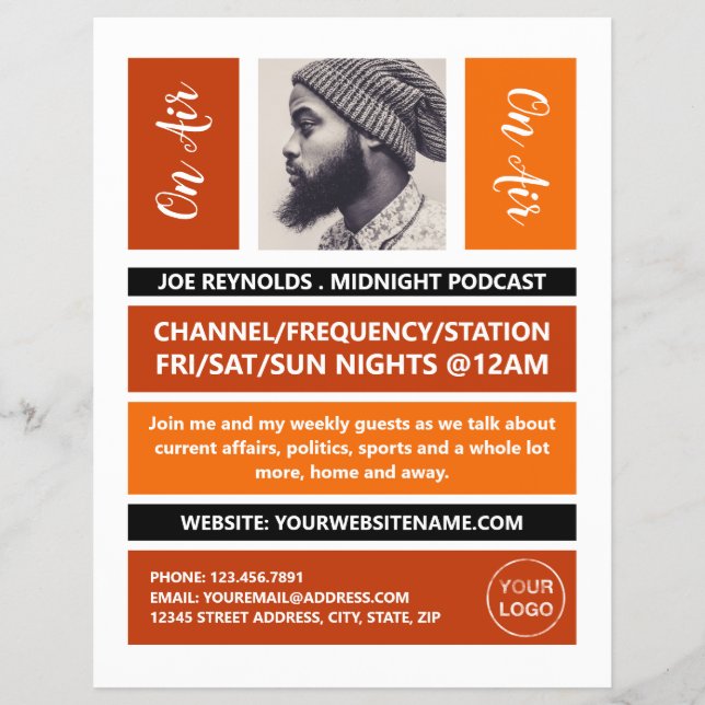 Flyer No Ar - Podcaster Photo - Retro Podcast (Frente)