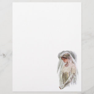 Flyer Noiva Vitoriana Vintage com Bíblia Harrison Fisher