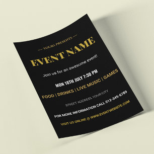 Flyer Nome de Evento Personalizado Design de Festa & Con