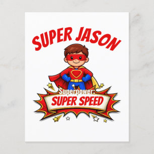 Flyer Nome de Super-Herói Infantil Personalizado & Super