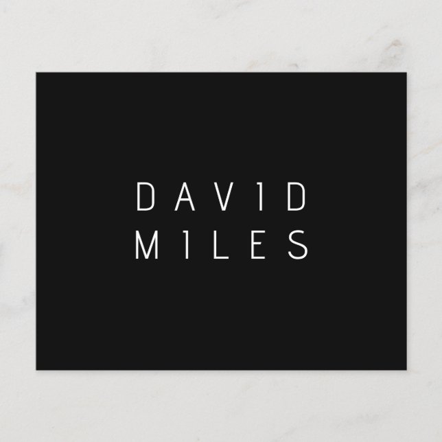 Flyer Nome editável minimalista moderno | Preto & Branco (Frente)