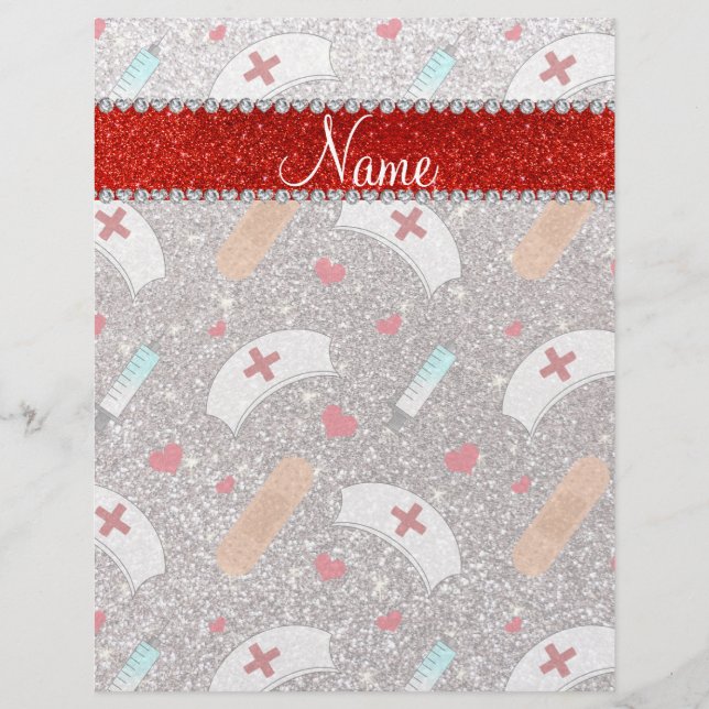 Flyer Nome personalizado enfermeiro de chapéus de glitte (Frente)