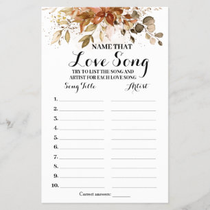 Flyer Nome que Love Song Fall Eucalyptus Chá Game