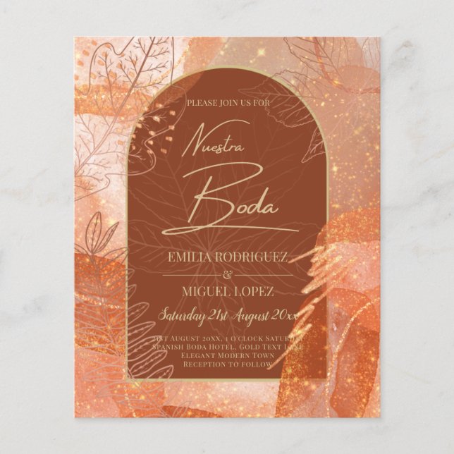 Flyer NOSSO CASAMENTO Convite de Casamento Terracotta FA (Frente)