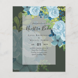 Flyer NOSSO CASAMENTO Dusty Blue Floral ORÇAMENTO