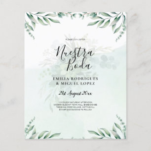 Flyer NOSSO CASAMENTO Folhagem Espanhol CONVITE DE CASAM