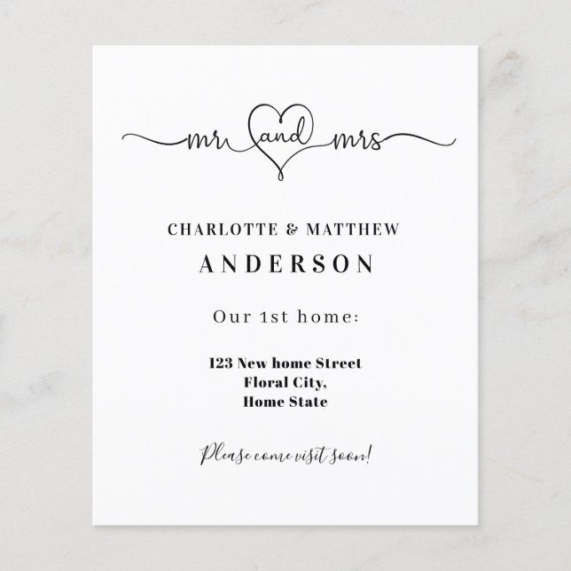 Flyer Novo anúncio de mudança de endereço do recem casad (Frente)