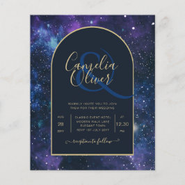 Flyer NUDGET Starry Night Purple Blue Convite de casamen