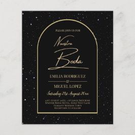 Flyer NUESTRA BODA BLACK DOURADO Starry Night INVITE