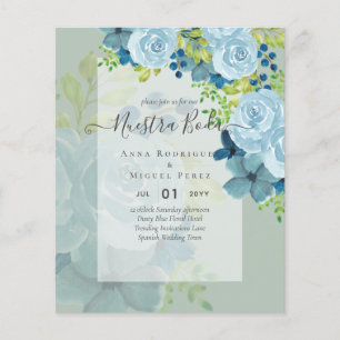 Flyer NUESTRA BODA DROMY Blue Floral BUDG