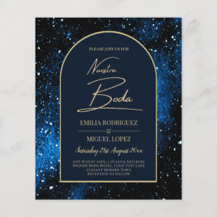 Flyer NUESTRA BODA Starry Night Marinho Blue Dourado INV