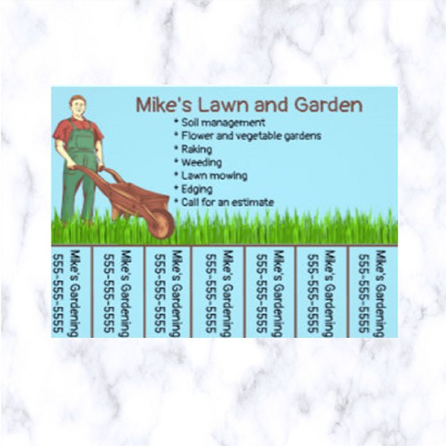 Flyer Número de Telefone do Coletivo Masculino e Jardim  (What a great way to advertise your gardening cover!)