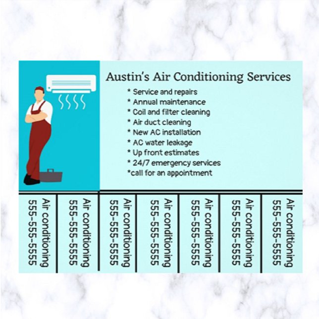 Flyer Número de Telefone do Serviço de Ar Condicionado E (What a great way to advertise your air conditioning services!)