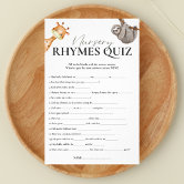 Fox Nursery Rhyme jogo de chá de fraldas do Quiz