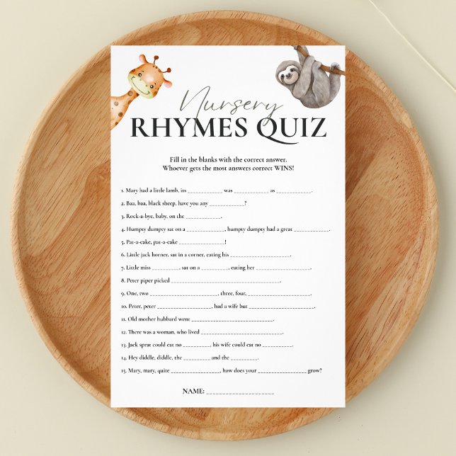 Flyer Nursery Rhymes Quiz Wild One Chá de fraldas (Criador carregado)