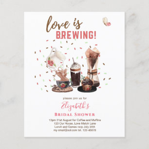 Flyer O Amor É Criar CHÁ DE PANELA Café Muffins INVIT