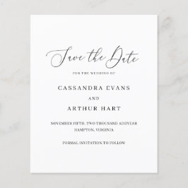 Flyer O Casamento De Orçamento Elegante Clássico Salva A