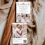 Flyer O Casamento do Código de QR Minimalista Simples<br><div class="desc">Apresentando "O Casamento do Moderno Elegante Quatro (4) Colagem de Fotos e Grande Convite Minimalista de Casamento de Data" - uma mistura de sofisticação e simplicidade contemporâneas. Estes convites apresentam uma tipografia moderna que exude elegância, simplicidade e um toque de modernidade, perfeita para a sua celebração minimalista de casamento. O...</div>
