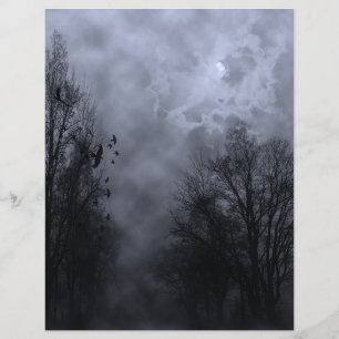 Flyer O céu azul de Halloween com a bandeira de Ravens