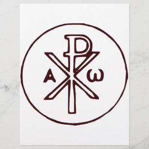 Flyer O cristograma Chi-Rho símbolo 