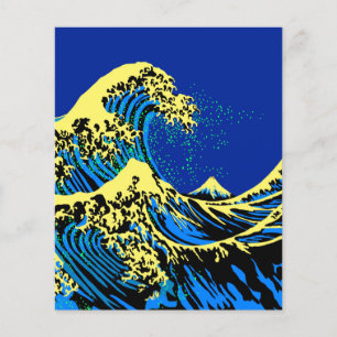Flyer O Excelente Hokusai Wave em estilo de arte Pop