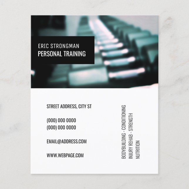 Flyer O ginásio moderno elegante inspirou o tom azul cob (Frente)