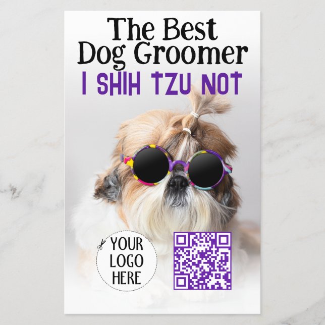 Flyer O melhor grupo de cães Shih Tzu Not Logo QR code (Frente)