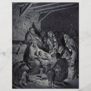 Flyer O Nascimento de Jesus por Gustave Doré Tinta Vitor