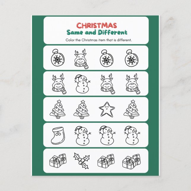 Flyer O Natal Vermelho Verde Igual e Diferente (Frente)