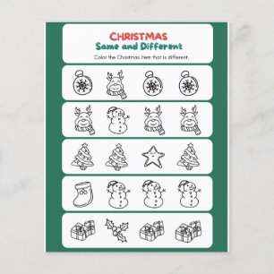 Flyer O Natal Vermelho Verde Igual e Diferente