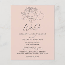 Flyer O Pastel Rosa Dandelion Orçamento Botânico Que Faz