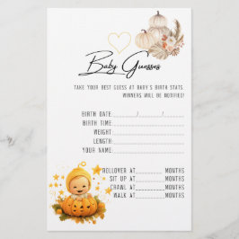 Flyer O Pequeno Pumpkin está no caminho do Chá de fralda