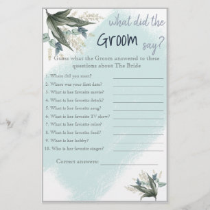 Flyer O que disse o Groom? Chá De Flor Azul Fl