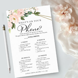 Flyer O que está no seu telefone Pink Blush Floral Geomé