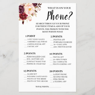 Flyer O que há no seu Phone Marsala Chá Game Card Fly?