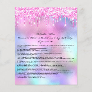 Flyer O rosa cor-de-rosa da renúncia da responsabilidad