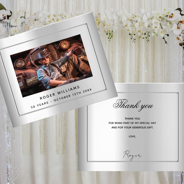 Flyer Obrigado de fotos de prata de aniversário seu orça (Criador carregado)