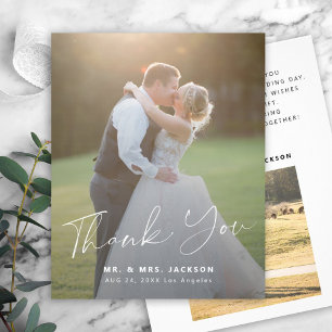 Flyer Obrigado por foto de casamento simples moderna eco