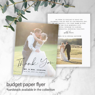 Flyer Obrigado por foto de casamento simples moderna eco