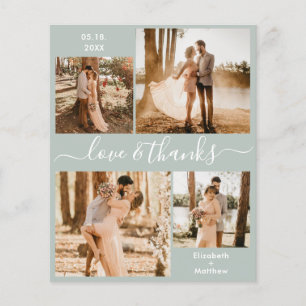 Flyer Obrigados e amor do orçamento Casamento de colagem