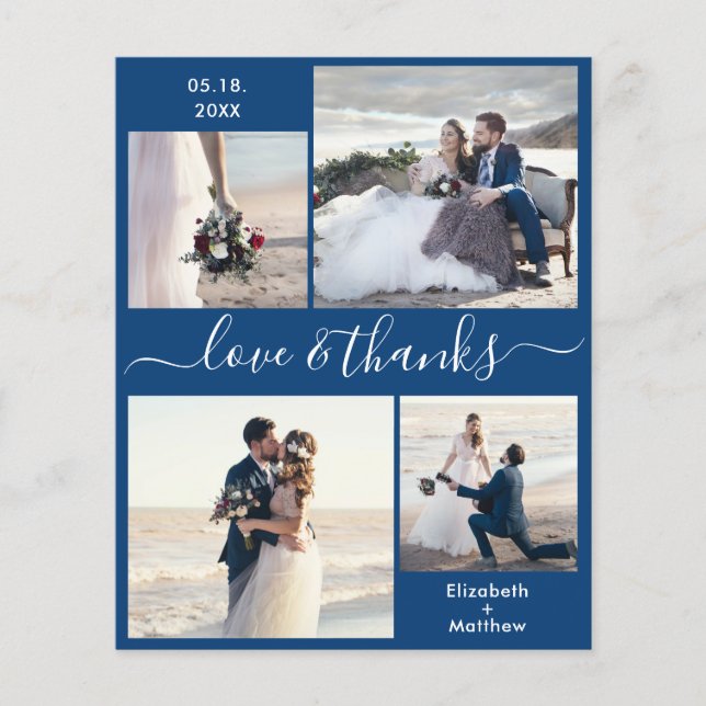 Flyer Obrigados e amor do orçamento Casamento de colagem (Frente)