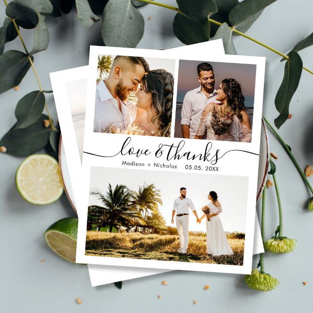 Flyer Obrigados Orçamentários Colagem Casamento Obrigado (Criador carregado)