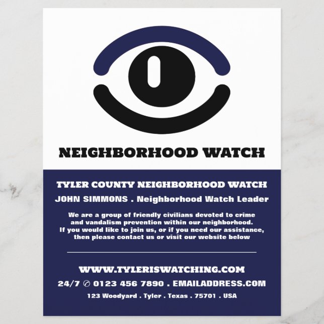 Flyer Observando o anúncio de vigilância da comunidade d (Frente)