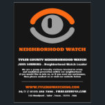Flyer Observando o anúncio de vigilância da comunidade d<br><div class="desc">Assistindo o Vês, Vizinho da Comunidade Vigia o Folheto Publicitário na Loja de Cartão de visita.</div>