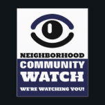 Flyer Observando Olhos, Alerta de Vizinhança<br><div class="desc">Olhando Olhos,  Cartaz de Advertência da Comunidade de Vizinhança pela Loja de Cartão de visita.</div>