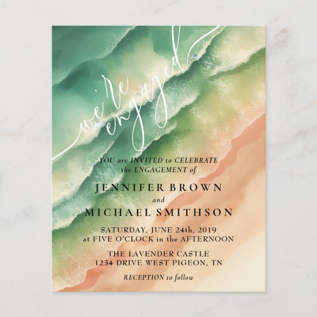 Flyer Ocean Beach Watercolor Summer Set (Frente)