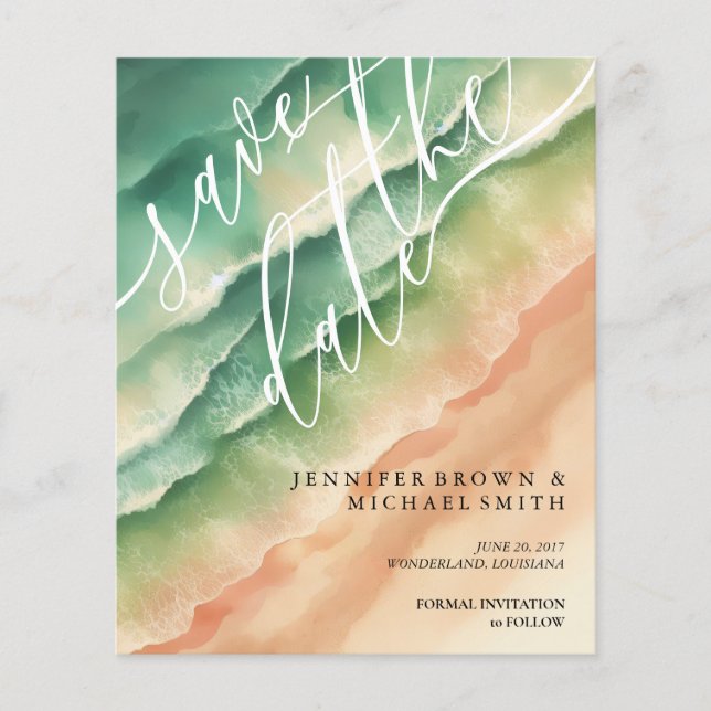 Flyer Ocean Beach Watercolor Summer Sun (Frente)