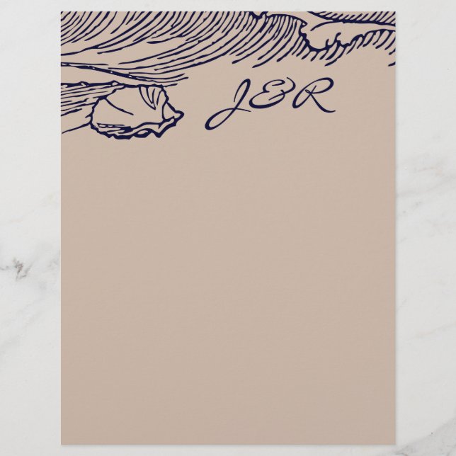 Flyer Ocean Breeze | Rustic Beach DIY Envelopes Liner (Frente)